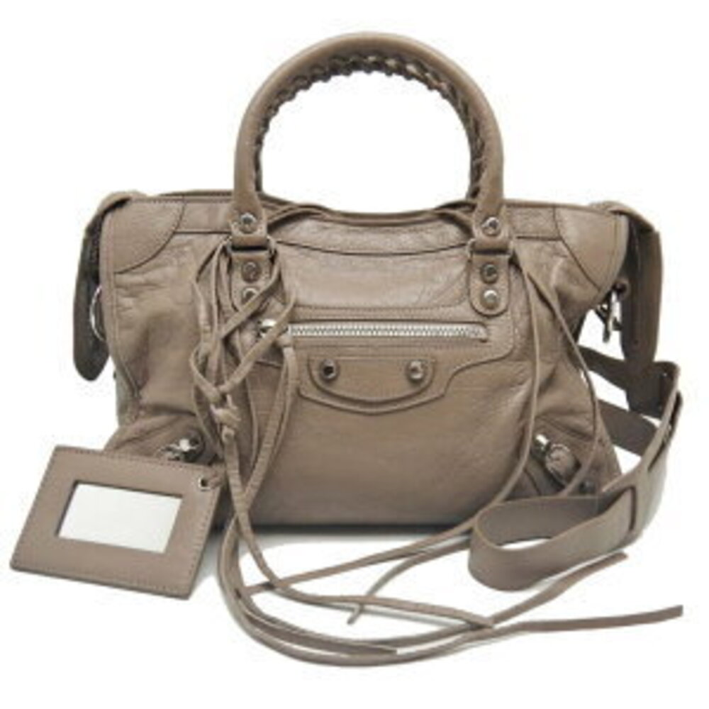 Balenciaga City Handbag Leather Greige Gray - Picture 9 of 9